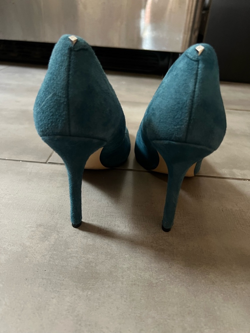 Sam Edelman Teal Suede Pointed Pumps - Picture 2 of 5